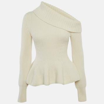 Pre Owned Alexander McQueen Off-White Wool Sweater XS