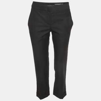Pre Owned Alexander McQueen Black Wool Blend Straight Fit Trouser M
