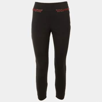 مملوكة مسبقًا بنطلون ألكساندر ماكوين ت فصيل حبل متباين من الصوف الأسود مقاس صغير