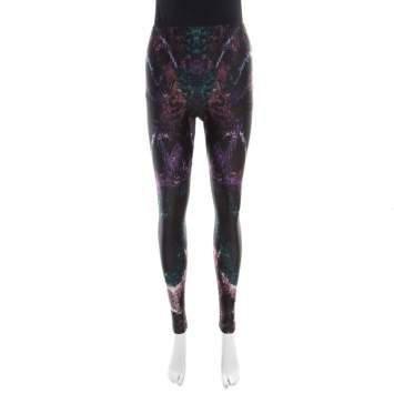 Pre Owned Alexander McQueen Multicolor Digital Print Leggings L