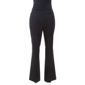 Pre Owned Alexander McQueen Black Wool Flared Trousers M