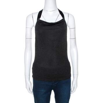 Pre Owned Alexander McQueen Vintage Grey Knit Halter Neck Top S