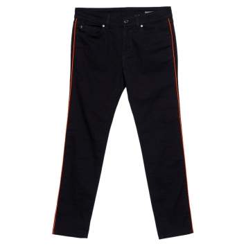 Pre Owned Alexander McQueen Black Denim Contrast Detail Skinny Jeans S