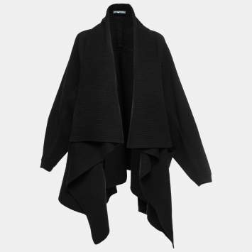 Pre Owned Alexander McQueen Black Wool Cape Coat M