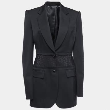 Pre Owned Alexander McQueen Black Wool Mid Length Coat M