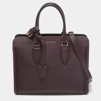 Pre Owned Alexander McQueen Burgundy Leather Heroine Open Tote