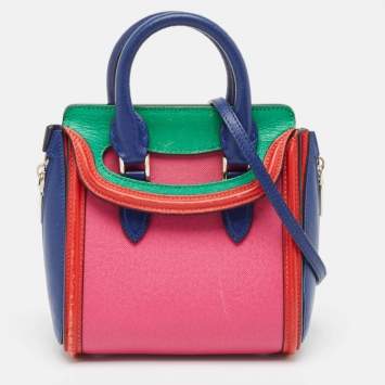 Pre Owned Alexander McQueen Multicolor Leather Mini Heroine Bag