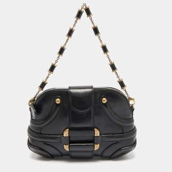 Pre Owned Alexander McQueen Black Leather Novak Bag