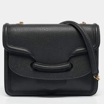 Pre Owned Alexander McQueen Black Leather Heroine Chain Shoulder Bag