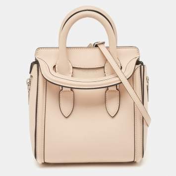 Pre Owned Alexander McQueen Beige Leather Mini Heroine Shoulder Bag