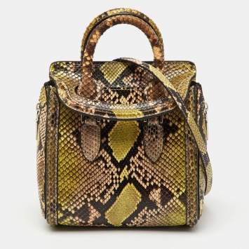 Pre Owned Alexander McQueen Multicolor Python Mini Heroine Bag