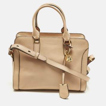مملوكة مسبقًا Alexander McQueen Skull Padlock Peach Leather Satchel