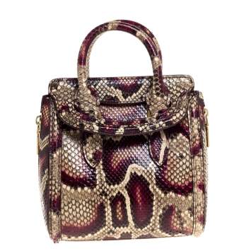 Pre Owned Alexander McQueen Multicolor Python Mini Heroine Shoulder Bag