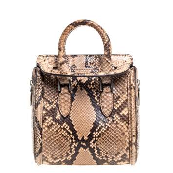 Pre Owned Alexander McQueen Multicolor Python Mini Heroine Bag