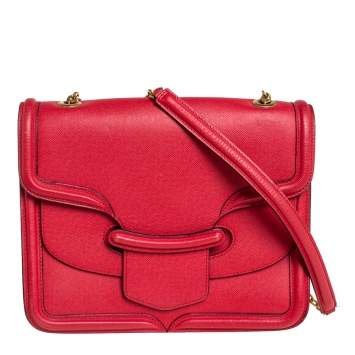 Pre Owned Alexander McQueen Red Leather Heroine Shoulder Bag