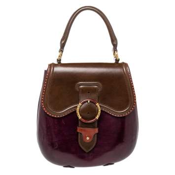 Pre Owned  Alexander McQueen Multicolor Leather Top Handle Flap Bag