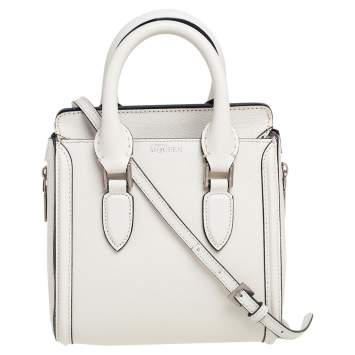 Pre Owned Alexander McQueen White Leather Mini Heroine Bag