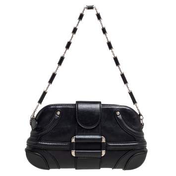 Pre Owned Alexander McQueen Black Leather Novak Shoulder Bag