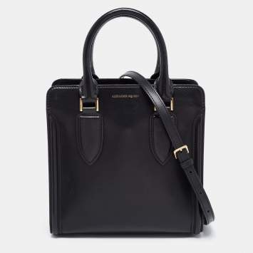 Pre Owned Alexander McQueen Black Leather Heroine Tote