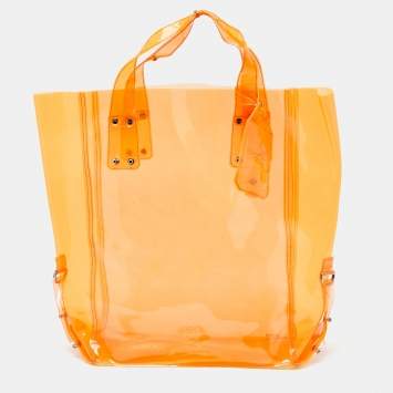 Pre Owned Alexander McQueen Orange PVC Tote