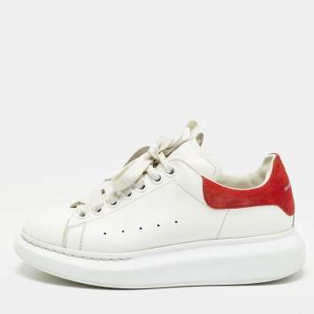 Pre Owned Alexander McQueen White Leather Oversized Sneakers Size 38