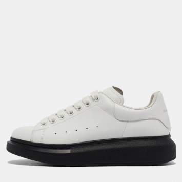 Pre Owned Alexander McQueen White Leather Larry Sneakers Size 39