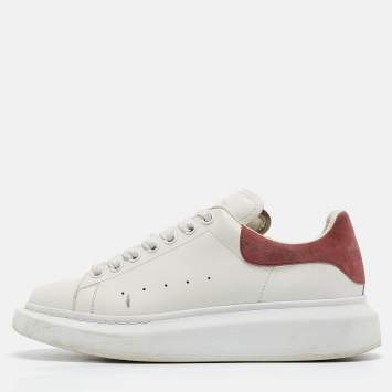 Pre Owned Alexander McQueen White Leather Oversized Low Top Sneakers Size 41