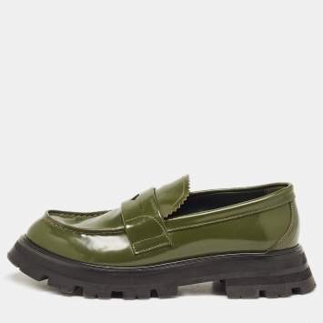 Alexander McQueen Green Leather Wander Loafers Size 39.5 