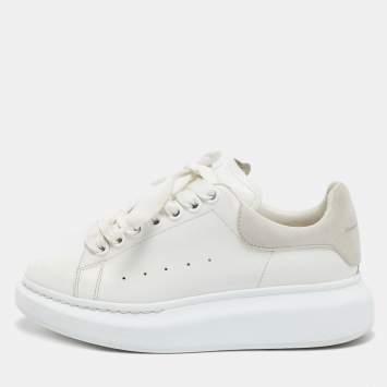 Pre Owned Alexander McQueen Off White Leather Larry Sneakers Size 35.5