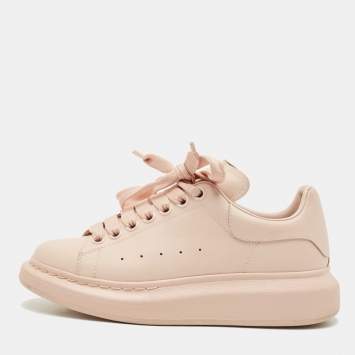 Alexander McQueen Pink Leather Oversized Low Top Sneakers Size 37