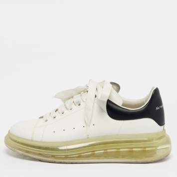 Pre Owned Alexander McQueen White Leather Oversized Lace Up Sneakers Size 40