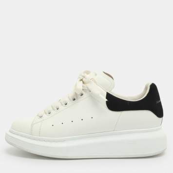 Pre Owned Alexander Oversized Size 39 McQueen White Leather and Suede Low Top Sneakers 
