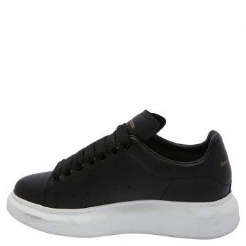 Pre Owned Alexander McQueen Black Leather Larry Sneakers Size EU 37.5 