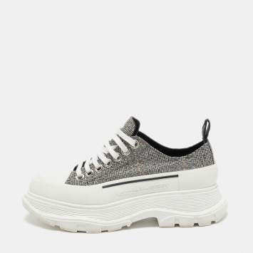 Pre Owned Alexander McQueen Multicolor Canvas Tread Slick Sneakers Size 37.5