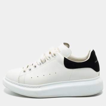 Pre Owned Alexander McQueen White Leather Oversized Sneakers Size 39