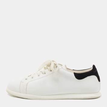 Pre Owned Alexander McQueen White Leather Low Top Sneakers Size 39.5 