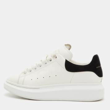 Pre Owned Alexander McQueen White Leather Oversized Sneakers Size 37.5