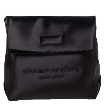 Pre Owned Alexander Wang Black Satin Lunch Clutch