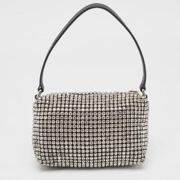 Pre Owned Alexander Wang Black Crystal Embellished Mini Heiress Pouch Bag