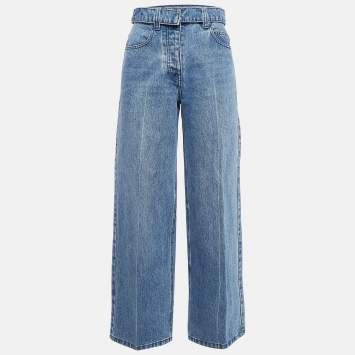 Pre Owned Alexander Wang Blue Denim Wide-Leg Jeans S Waist 25"