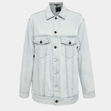Pre Owned Alexander Wang Blue Washed Denim Button Front Jacket S