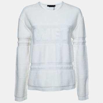 Pre Owned Alexander Wang White Terrycloth Knit Wet Embossed Sweatshirt M