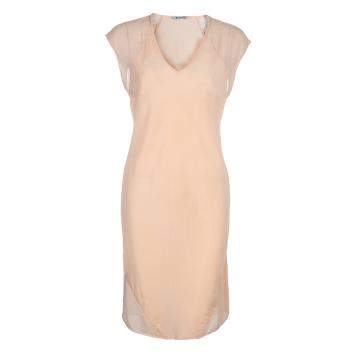 Pre Owned T By Alexander Wang Peach Sheer Dress M