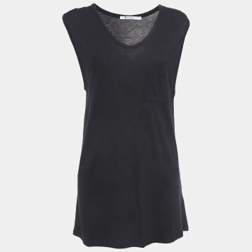 Pre Owned Alexander Wang Black Knit Pocket Detail Tank Top L