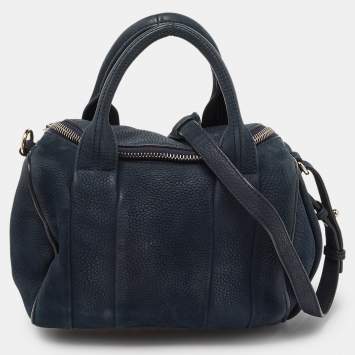 Pre Owned Alexander Wang Blue Suede Rocco Bag