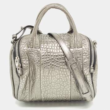 Pre Owned Alexander Wang Metallic Textured Leather Rocco Bag