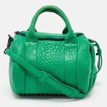Pre Owned Alexander Wang Green Pebbled Leather Rocco Bag