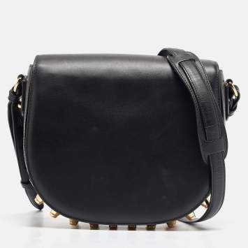 Pre Owned Alexander Wang Black Leather Studded Lia Shoulder Bag