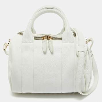Pre Owned Alexander Wang White Grained Leather Rocco Bag