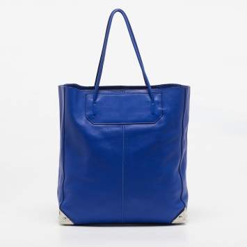 Pre Owned Alexander Wang Blue Leather Prisma Shopper Tote